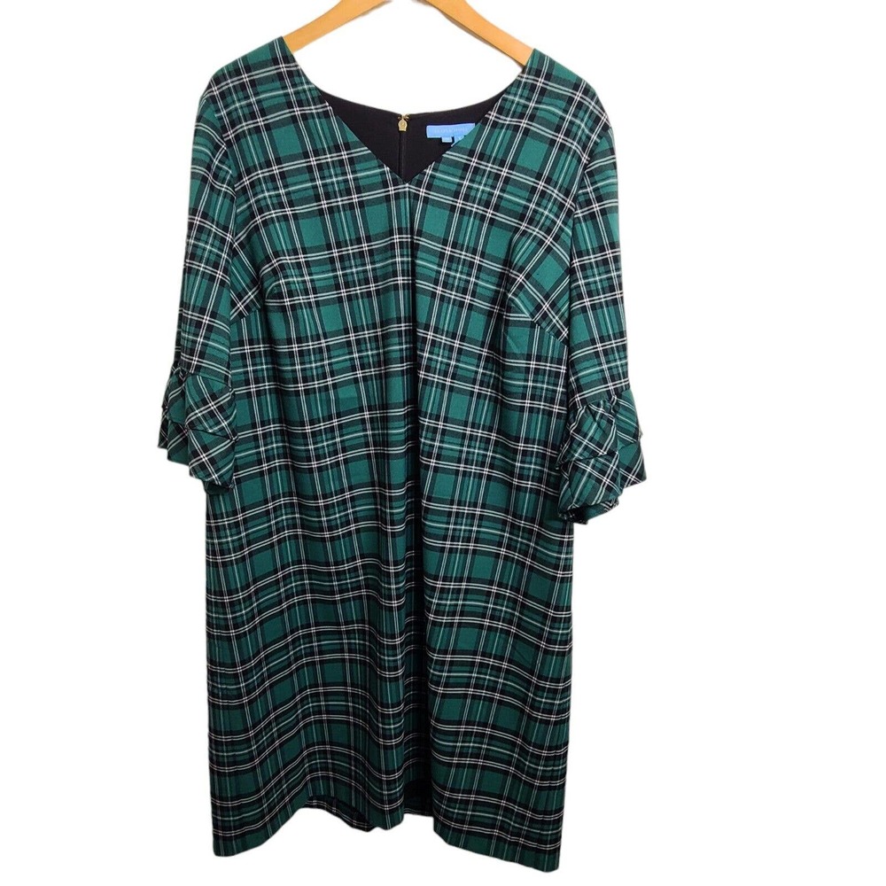 Draper James Green Plaid Mini Dress